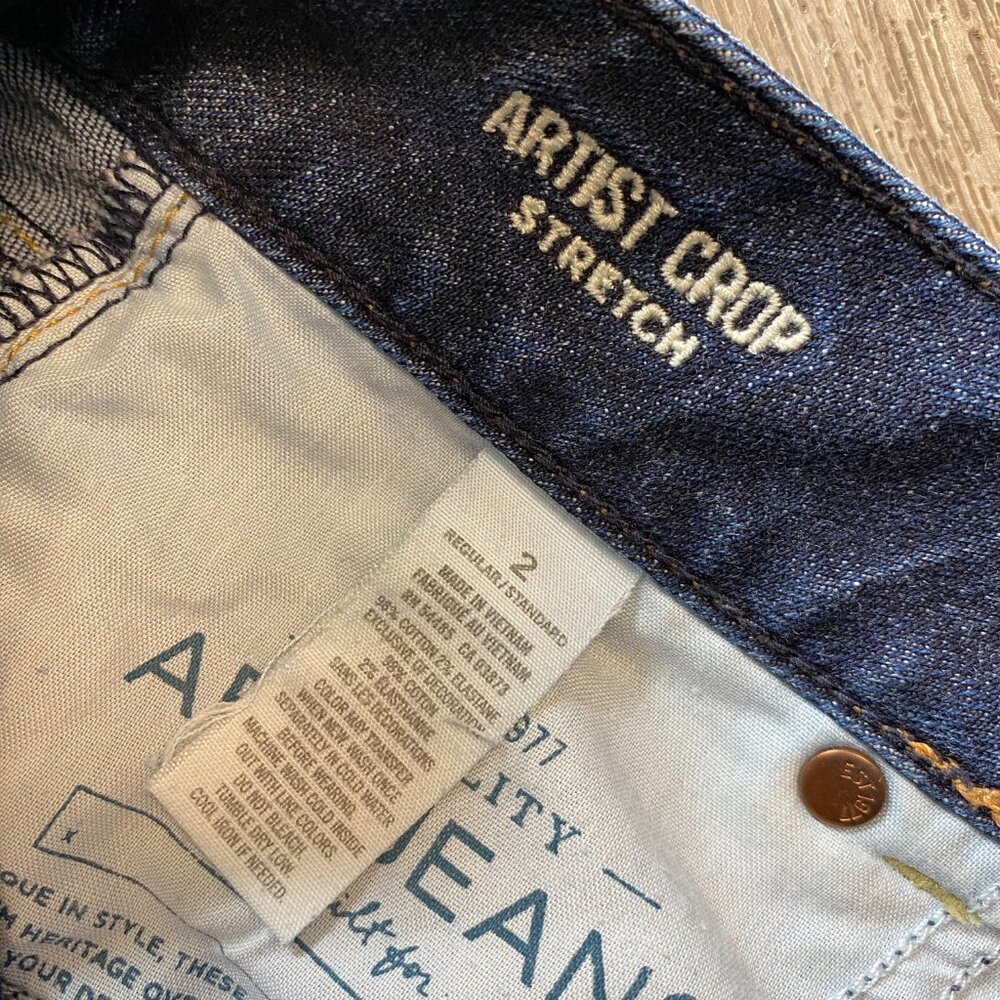 American Eagle Artists Crop Size 2 Stretch Denim Jeans - Picture 4 of 7